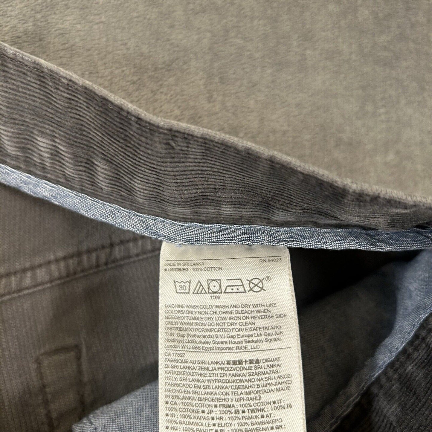 Banana Republic Corduroy Pants Mens 31x32" Gray Straight Fit Casual Work Pima