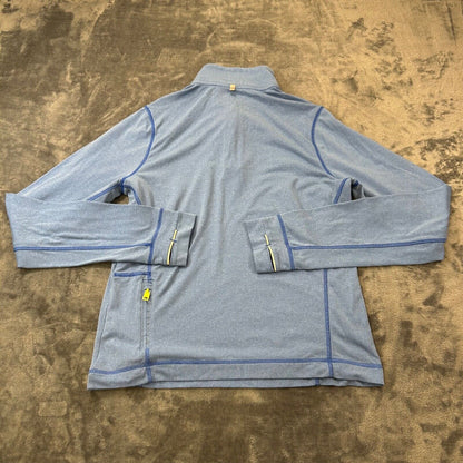 Hollister Sport Sweater Mens Medium Blue Pullover Quarter Zip Golf Sweatshirt