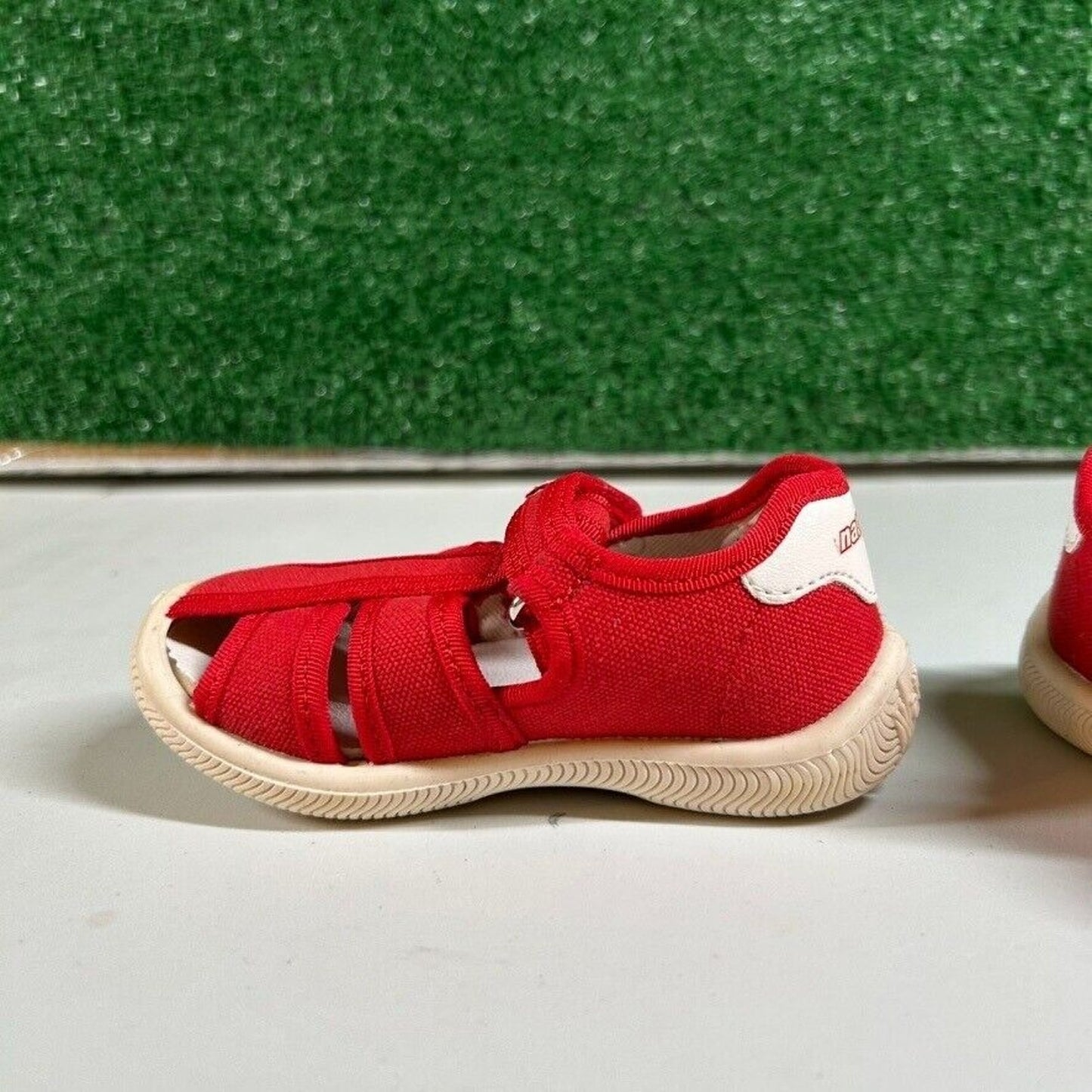 Naturino Red Canvas Fisherman Sandals Toddler Shoes Summer Play Size 5.5/6C 22EU
