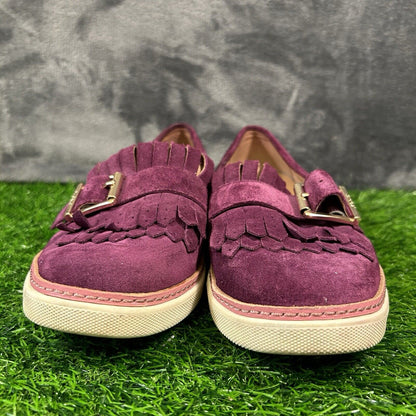 Vionic Cambridge Loafer Womens 9 M Purple Suede Moccasins Casual Comfort Buckle