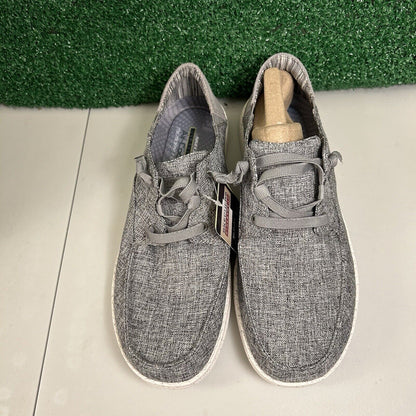 Skechers Melson Planon Mens 9 Gray Shoes Loafers Walking Comfort Slip On NEW