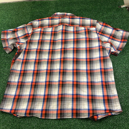 Wrangler Shirt Mens XXL 2XL Blue Red Gray Button Up Short Sleeve Flap Pockets