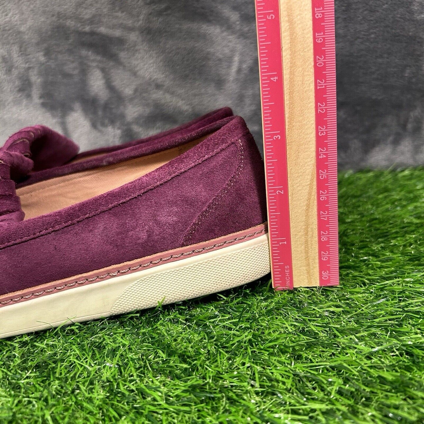 Vionic Cambridge Loafer Womens 9 M Purple Suede Moccasins Casual Comfort Buckle