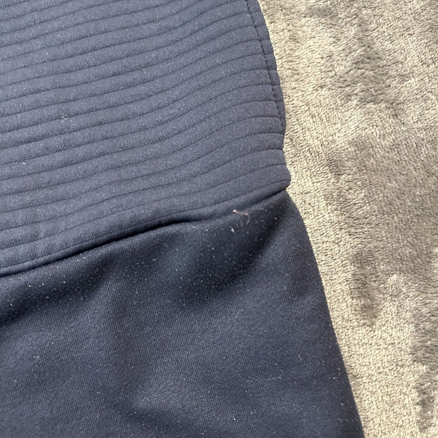 Nike Sweater Womens Extra Small Navy Ribbed Cropped Oversized Sweatshirt Hoodie