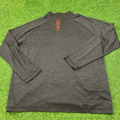 Minnesota Twins Sweater Mens Extra Large Blue Pullover 1/4 Zip Majestic Baseball