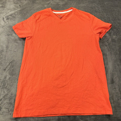 Kenneth Cole Shirt Mens Small Red Orange Short Sleeve Casual T-shirt V-neck