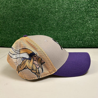 Minnesota Vikings Hat Cap Mens Snapback Gray Purple NFL Team Footbal Side Logo