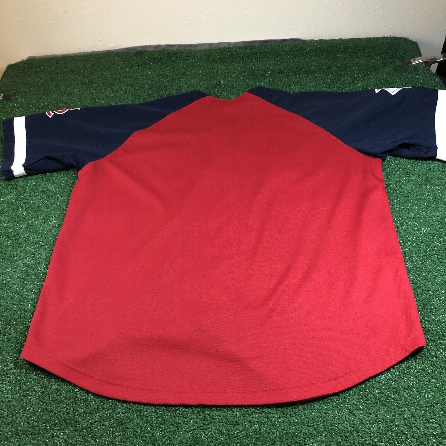 St Louise Cardinals Jersey Mens Extra Large Red Navy Short Sleeve MLB Majestic