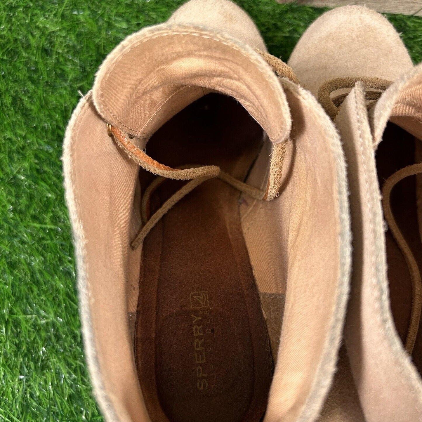 Sperry Harlow Boots Womens 8 M Brown Suede Leather Ankle Booties Casual Wedge