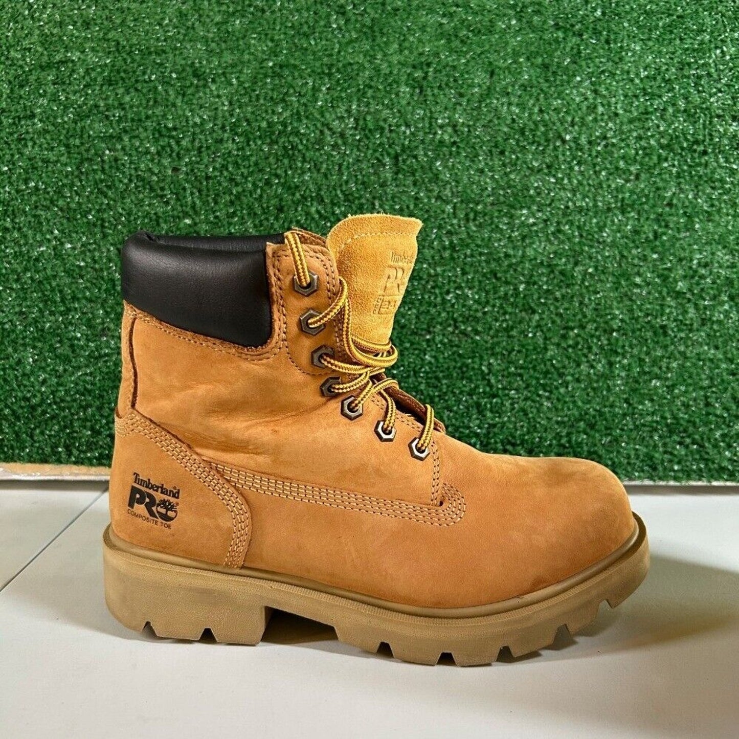 Timberland PRO Sawhorse Work Boot Composite Safety Toe Wheat Leather Kids Size 6