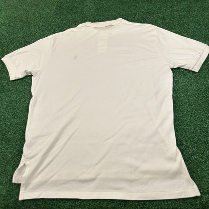 Polo Ralph Lauren Polo Shirt Mens Large White Navy Short Sleeve Golf Work Pony