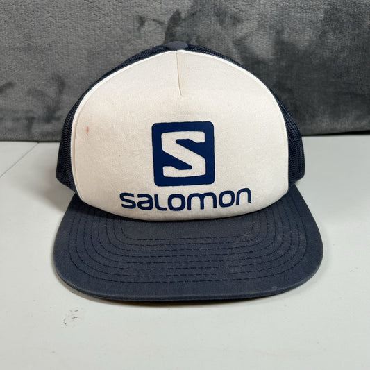 Salomon Snapback Hat Cap Blue White Trucker Running Yupoong Classics Adjustable