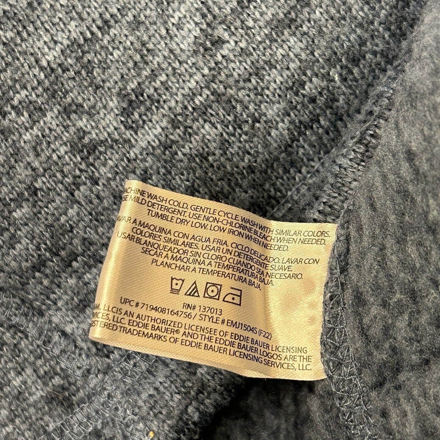 Eddie Bauer Fleece Sweater Mens XXL 2XL Blue Pullover Quarter Zip Outdoor