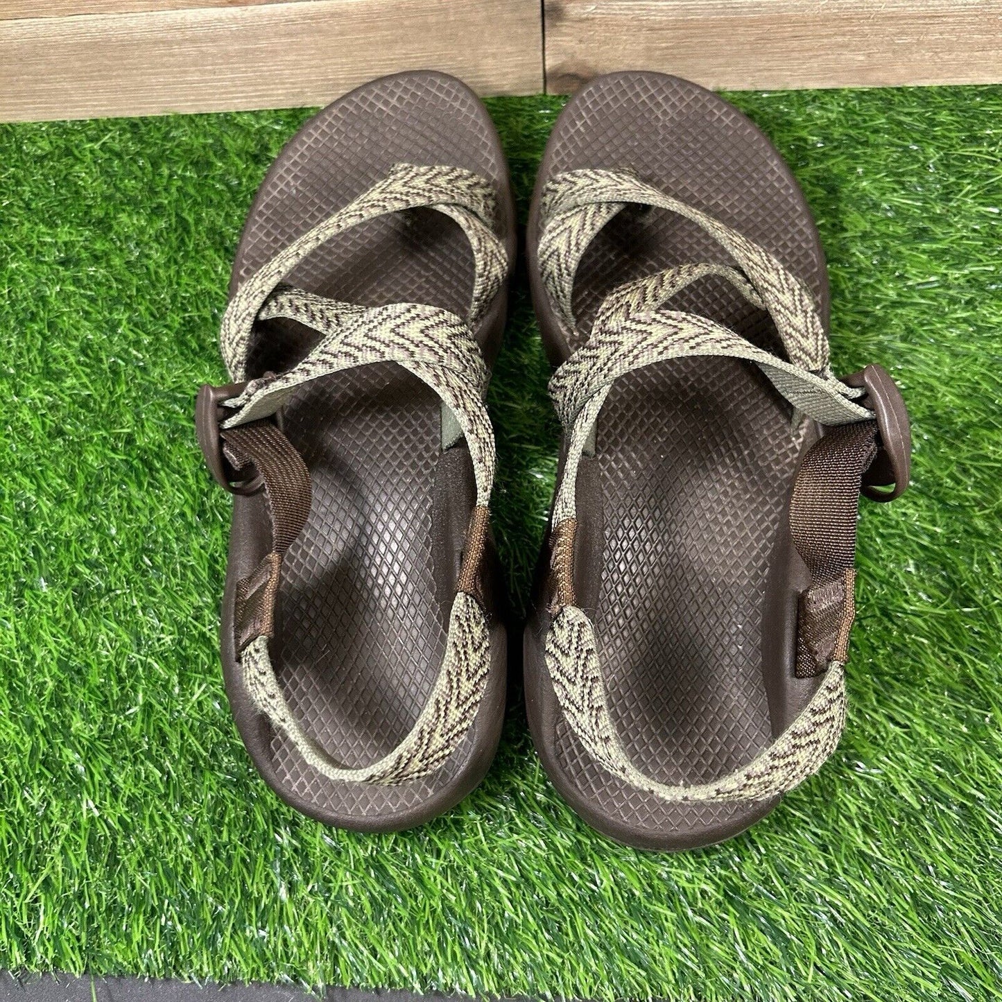 Chaco Zcloud 2 Sandals Womens 10 Green Brown Strappy Comfort Hiking Outdoor