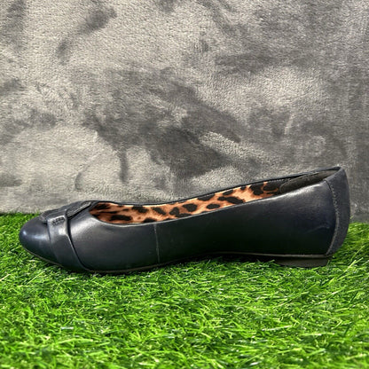Clarks Bendables Flats Womens 7 W Blue Leather Shoes Slip On Casual Comfort