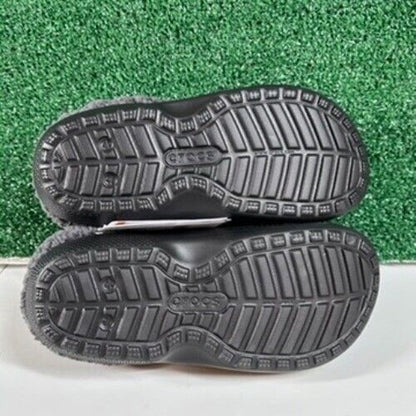 Crocs Classic Blitzen IV Lined Clog Fuzzy Fur Slip On Comfort Black Womens 8 New