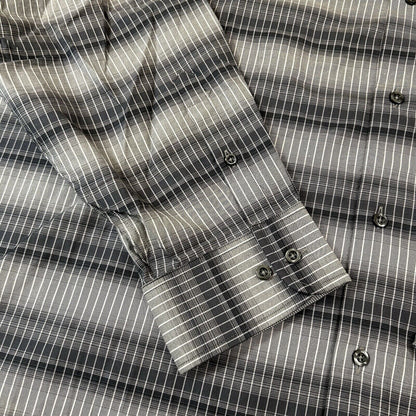 Tommy Bahama Shirt Mens 4XLB Gray Black Lazlo Ombre Stripe Button Up LS NEW $168