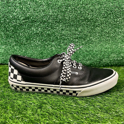 Vans Checkerboard Mens 10.5 M Black White Shoes Sneakers Leather Skateboarding