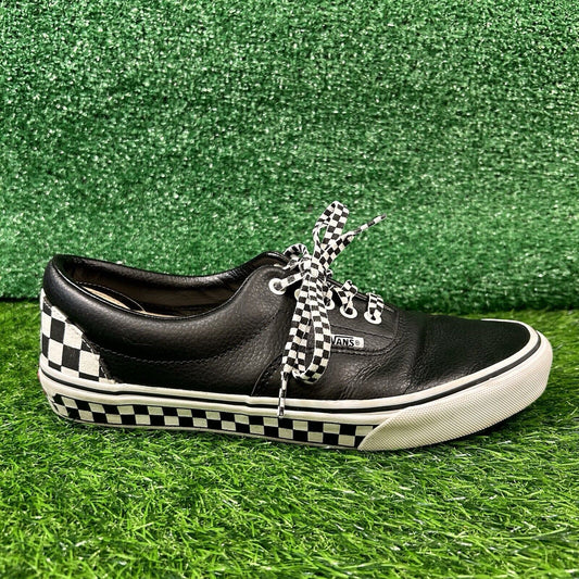 Vans Checkerboard Mens 10.5 M Black White Shoes Sneakers Leather Skateboarding