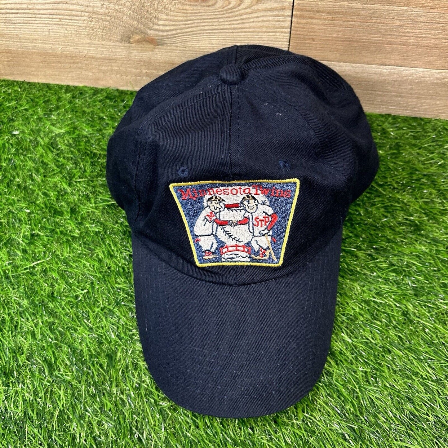 Minnesota Twins Hat Cap Mens Navy Strapback Paul & Minnie Big Logo Dairy Queen