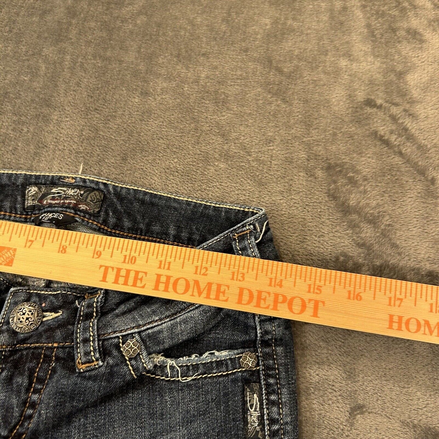 Silver Frances Jeans Womens 18 Blue 27x33" Blue Denim Pants Flare Stretch Casual