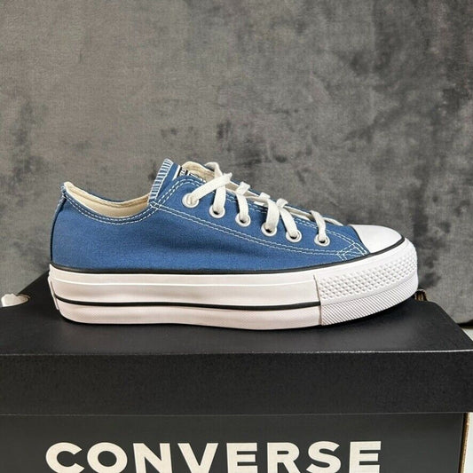Converse All Star Lift Ox Low Top Platform Sneakers Blue Canvas Shoes Womens 7.5