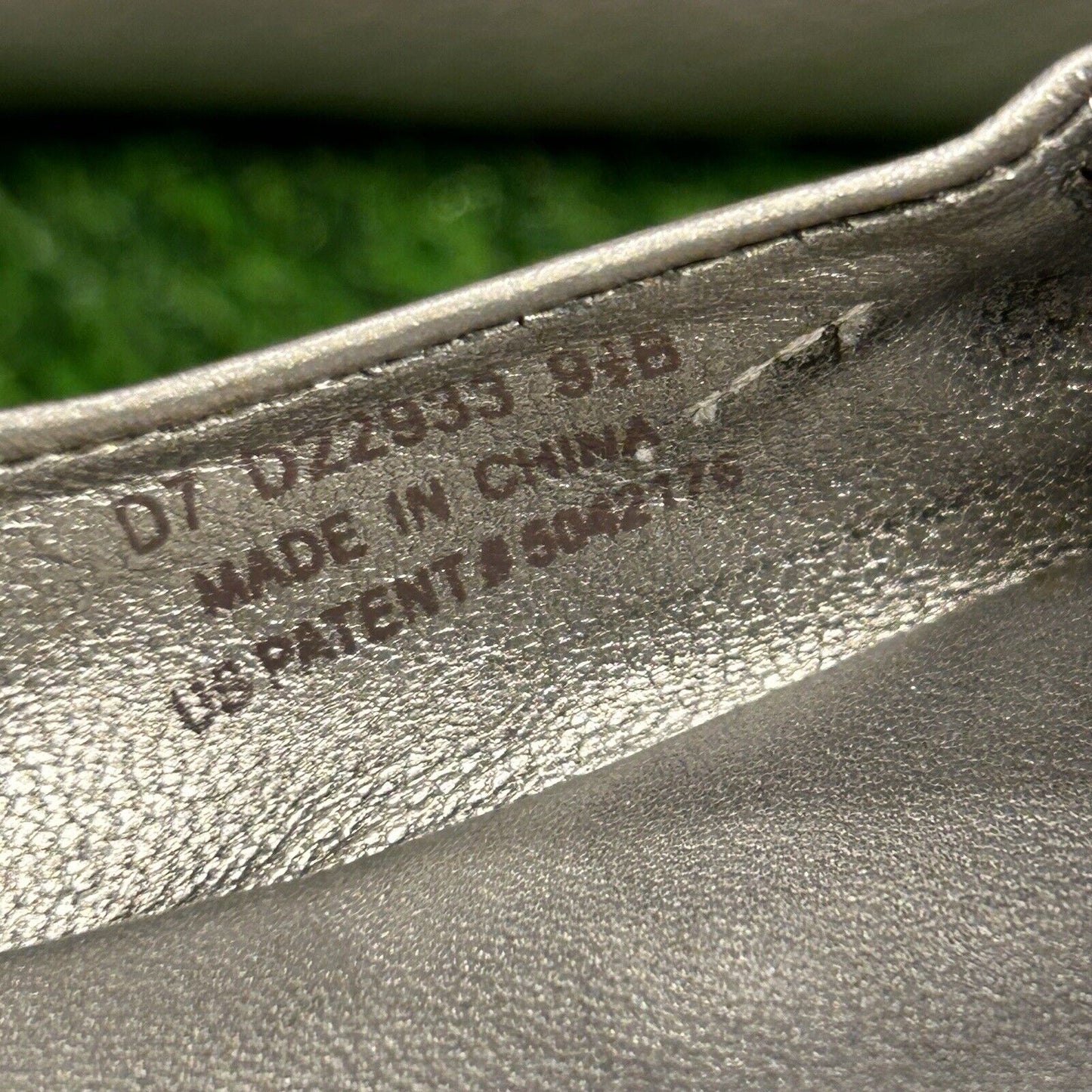 Cole Haan Loafer Womens 9.5 B Silver Shoes Flats Leather Slip On Casual Ballet