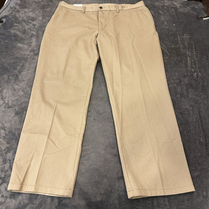 St Johns Bay Chino Pants Mens 40x30" Brown Straight Leg Work Classic Fit Stretch