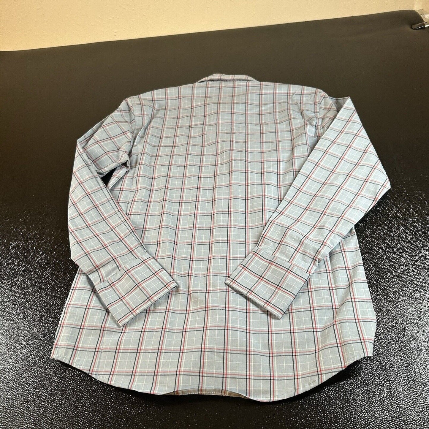 Wrangler Pearl Snap Shirt Mens Small Blue Red Plaid Cowboy Long Sleeve New
