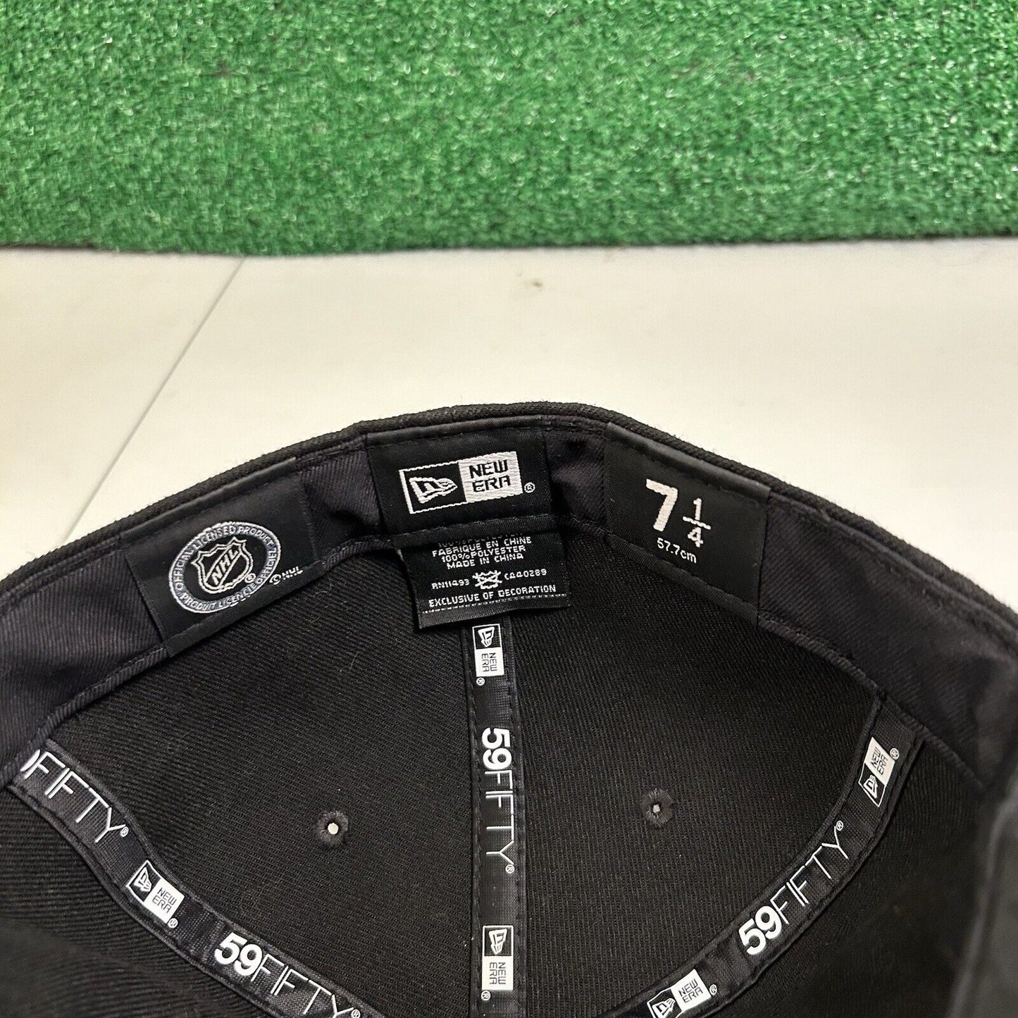 Minnesota Wild Hat Cap Mens 7 1/4 Black White New Era NHL Hockey Fitted Logo