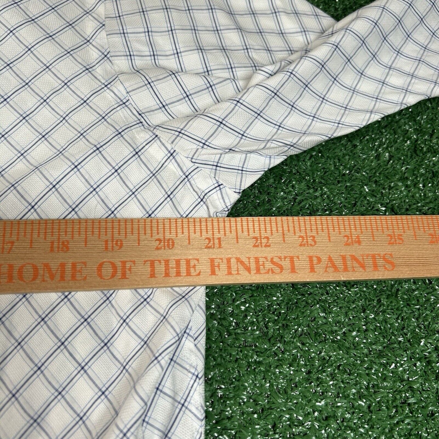 Banana Republic Dress Shirt Mens Large White Blue Diamond Button Up Long Sleeve