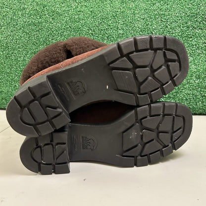 Sorel Combat Ankle Boots Womens 6.5 M Brown Leather Outdoor Fur Trim Comfort