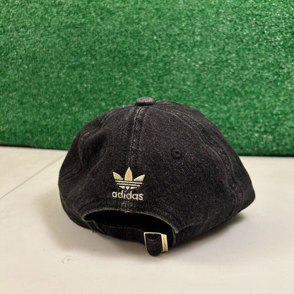 Adidas Originals Baseball Hat Cap Mens Strapback Black Metallic Logo Adjustable