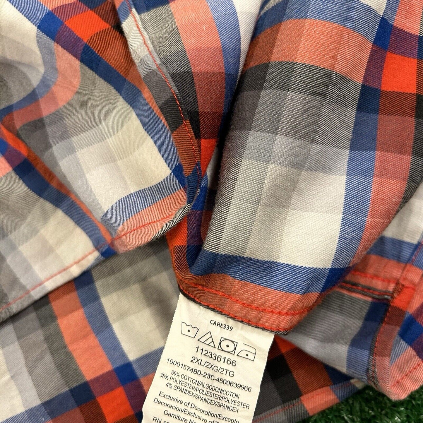 Wrangler Shirt Mens XXL 2XL Blue Red Gray Button Up Short Sleeve Flap Pockets