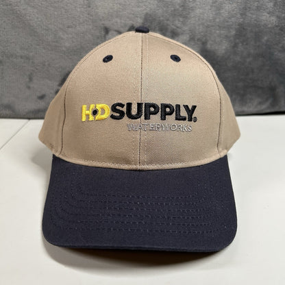 HD Supply Waterworks Baseball Hat Cap Mens Strap Back Brown Navy Adjustable New