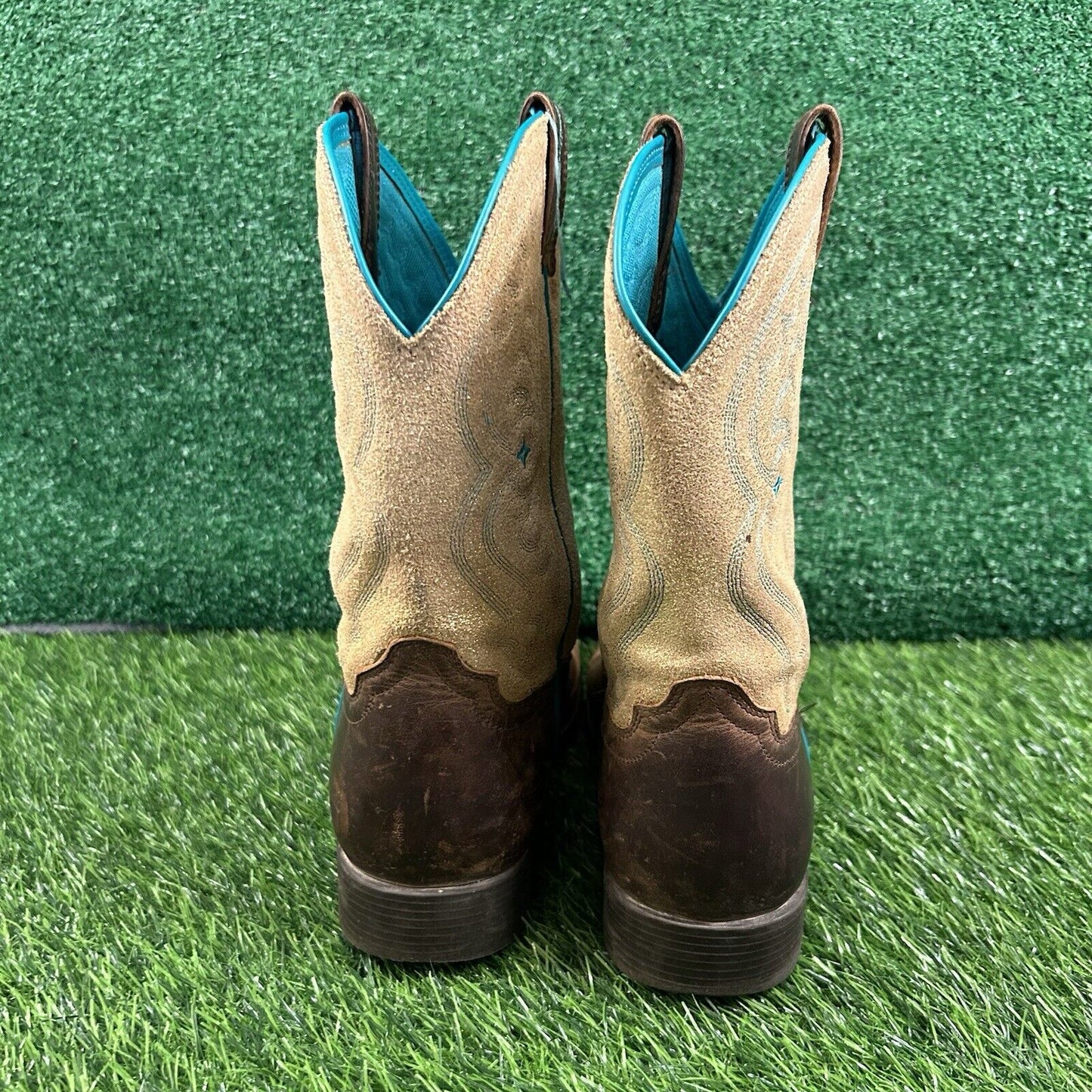 Ariat Quickdraw Boots Womens 6.5 / 6Y Brown Leather Cowgirl Western Embroidered