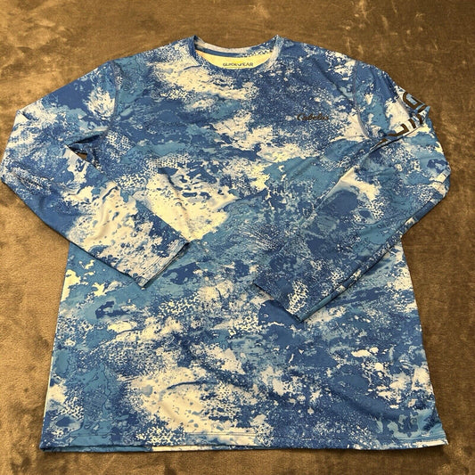 Cabelas Guidewear Shirt Men Medium Blue Camo Long Sleeve Casual Outdoor Athletic