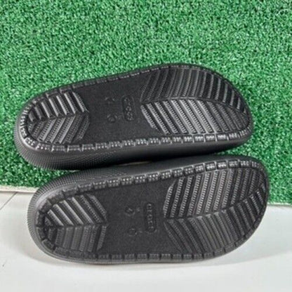 Crocs Classic Puff Mocs Beige Black Slip On Casual Comfort Shoes Womens 6 New