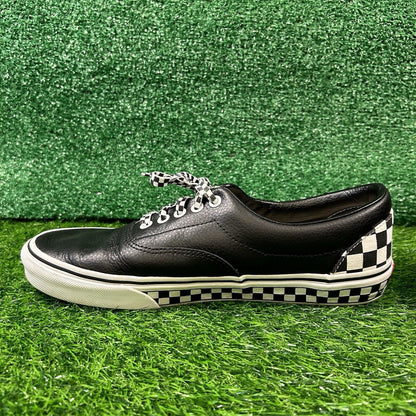 Vans Checkerboard Mens 10.5 M Black White Shoes Sneakers Leather Skateboarding