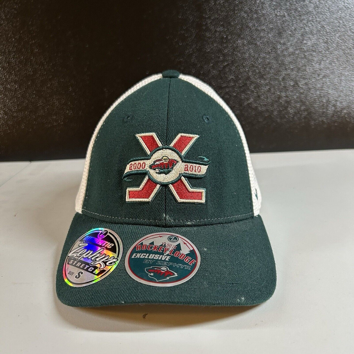 Minnesota Wild Hat Cap Mens Small Green Beige Zephyr Z-fit Hockey Lodge NHL New