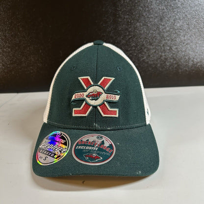 Minnesota Wild Hat Cap Mens Small Green Beige Zephyr Z-fit Hockey Lodge NHL New