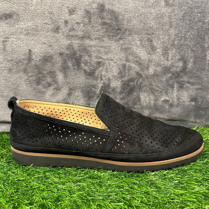 Franco Sarto Haiku Loafers Womens 10 M Black Suede Shoes Slip On Comfort Casual