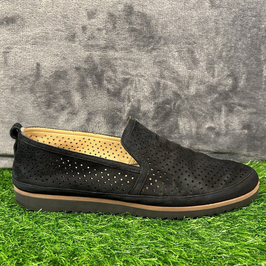 Franco Sarto Haiku Loafers Womens 10 M Black Suede Shoes Slip On Comfort Casual