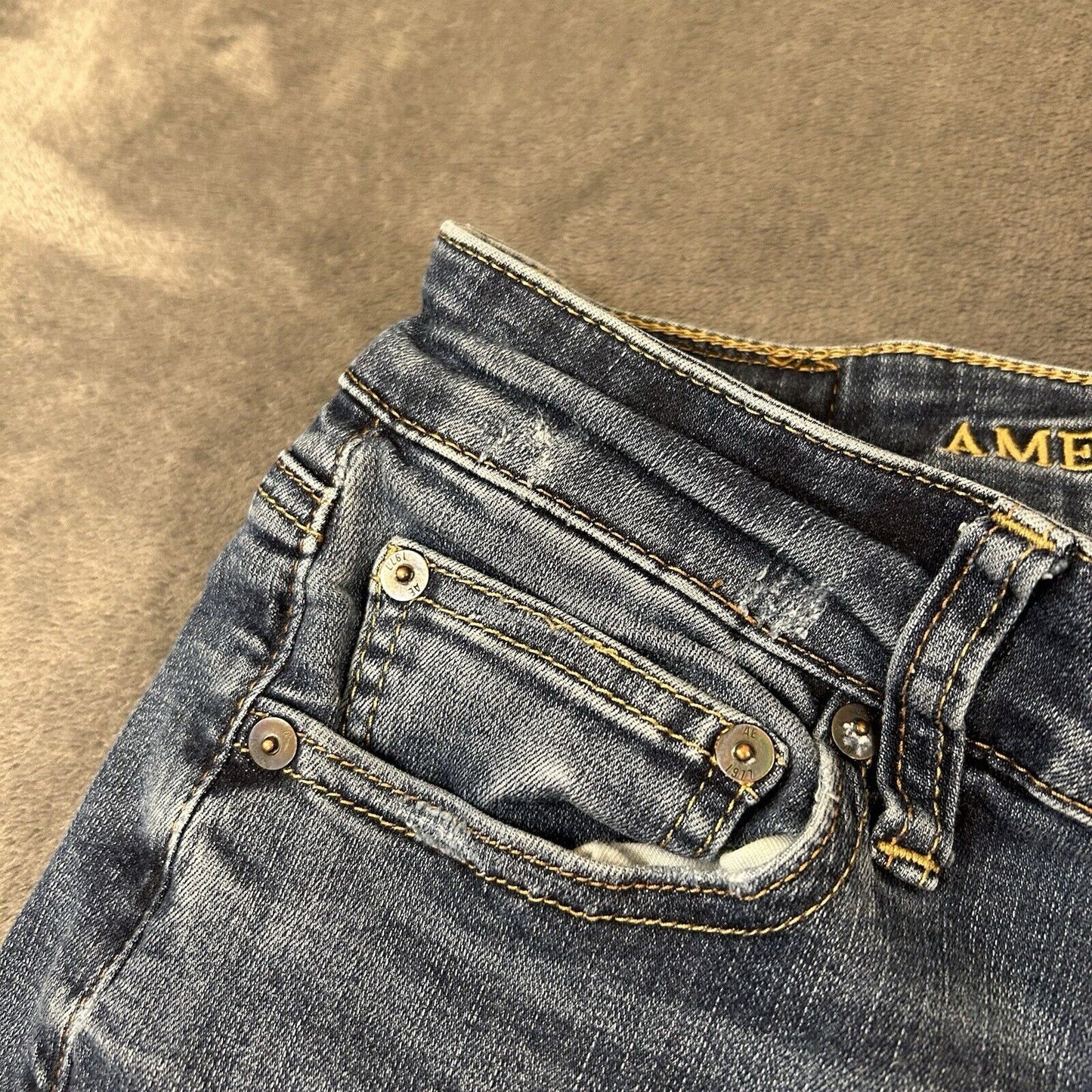 American Eagle Jeans Mens 28x30" Blue Straight Leg Denim Pants Work Casual Flex