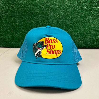 Bass Pro Shops Trucker Hat Cap Mens Snapback Blue Canvas Outdoor Meshback