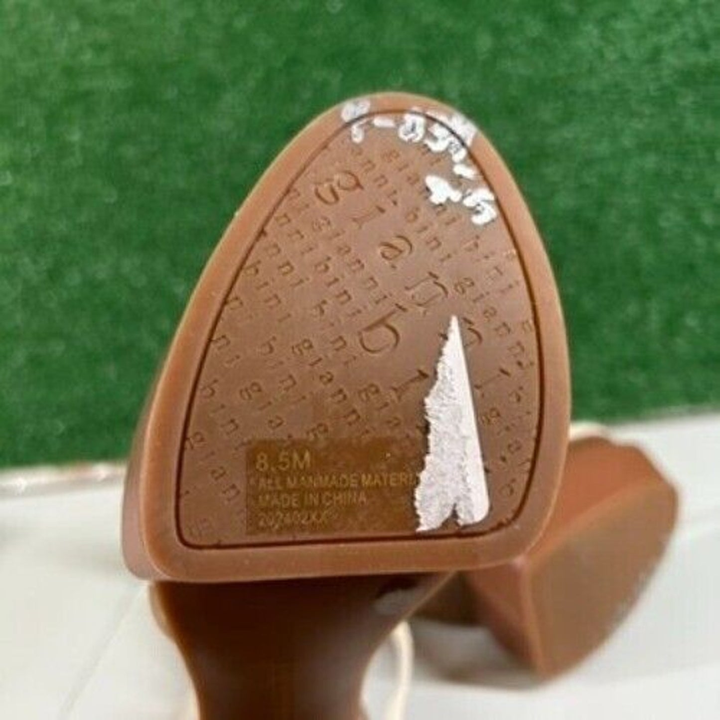 Gianni Bini Parrish Platform Sandals Ankle Strap Wood Block Patent Womens 8.5M