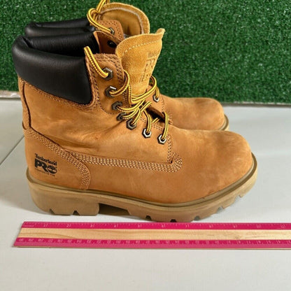 Timberland PRO Sawhorse Work Boot Composite Safety Toe Wheat Leather Kids Size 6
