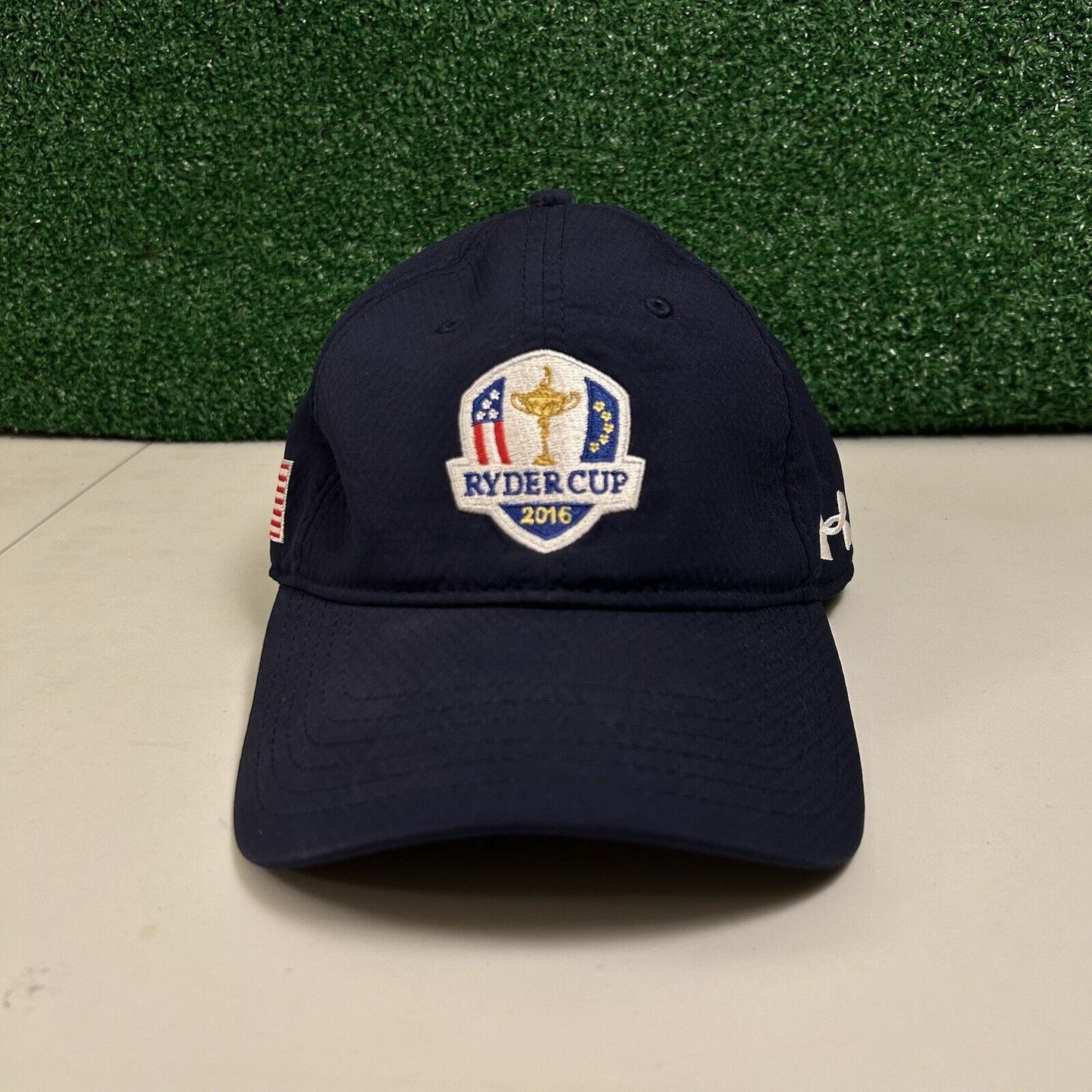 Ryder Cup Golf Hat Cap Mens Strapback Navy Under Armour 2016 USA Flag Adjustable