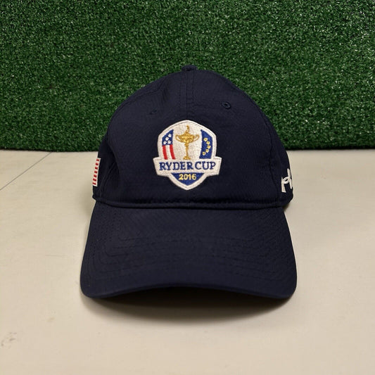 Ryder Cup Golf Hat Cap Mens Strapback Navy Under Armour 2016 USA Flag Adjustable
