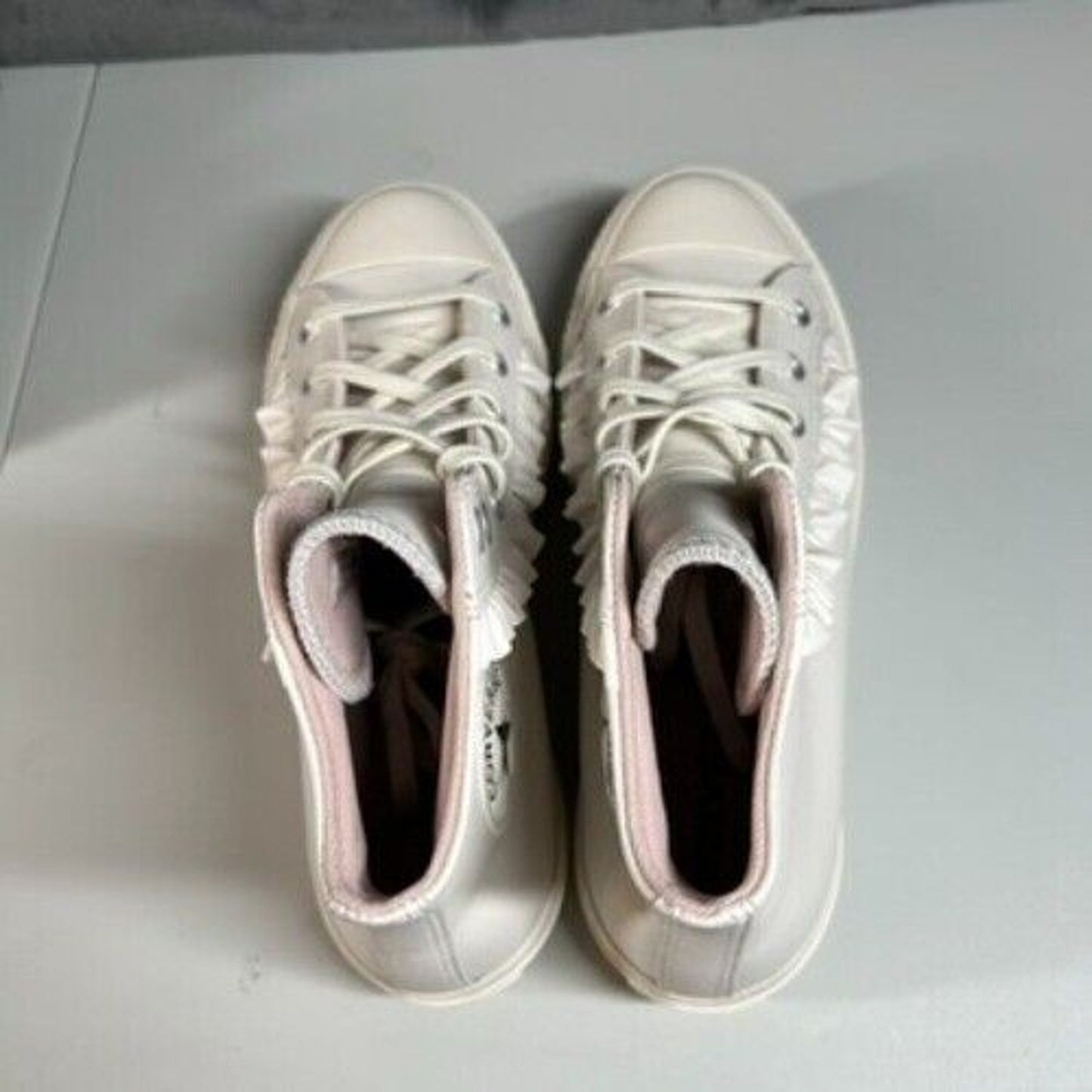 Converse All Star Lift Ruffle High Top Platform Sneakers Shoes White Womens 9